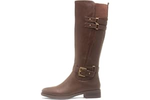 Lilley Womens Brown Buckle Knee High Boot