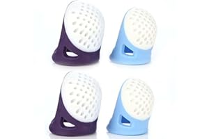 TOPXIAOBAO 4 Pcs Thumb Guard Finger Protectors Sewing Thimble for Sewing Knitting Quilting Poke A Dot Book Cross Stitch