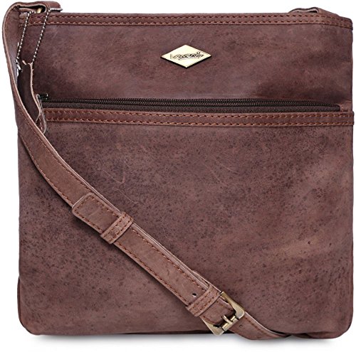 Laveri LeatherLAVERI - Mens Womens Genuine Leather Cross Body/Shoulder Bag/Travel Messenger bag for Kindle Ipad Tablet #LD6