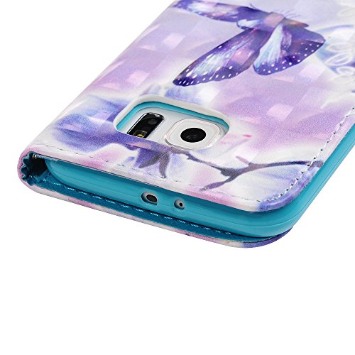 Lanveni S6 H  lle  Handyh  lle f  r Flip Case Cover PU Lederh  lle Schutzh  lle Magnetverschluss Ledertasche mit Stander Function Brieftasche Card Slo