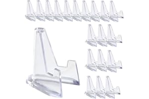 PAIKIUU Mini Acrylic Easel Coin Display Stand, 20PCS Acrylic Clear Coin Stands Trading Card Display Stand Mini Card Holder for Cards Coins Medals Handicrafts Collectibles Display 1.42 inch Tall