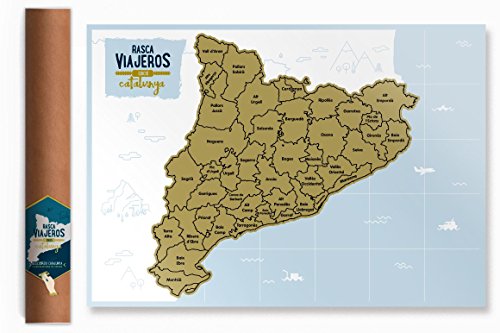 Mapa rascable Cataluña (dorado)