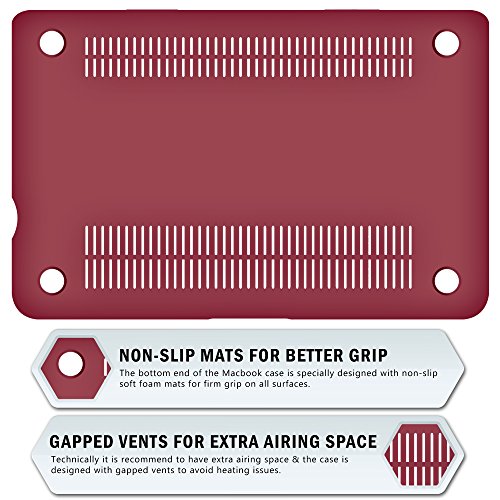 SlickBlue Macbook-Pro-13 (A1278) gummierte harte hülle mit EU QWERTY Tastatur Abdeckung und Displayschutzfolie- Weinrot - 6