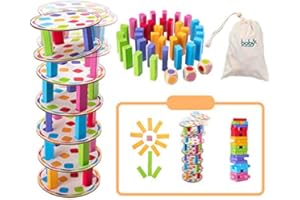 Surplex Gioco di accatastamento della Torre in Legno Traballante Pisa Tower Building Blocks Gioco Domino Giocattoli di apprendimento Montessori Gioco per famiglie Giochi di Natale per bambini e adulti