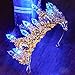 Produktbild PQW Brautkrone Bridal Crystal Column LED-Leuchten Beleuchtet Kopfschmuck Glas Strass Geburtstags-Hochzeit Zubehö