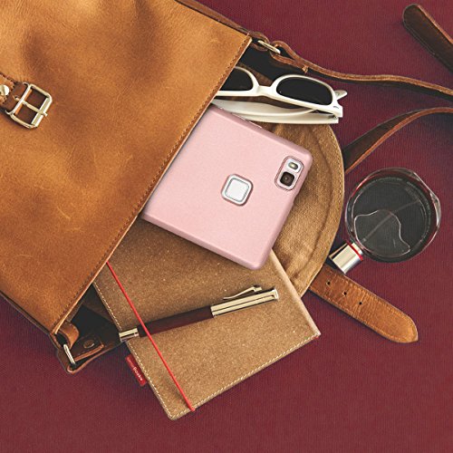 kwmobile Funda para Huawei P9 Lite - Carcasa  Doble  de  TPU  - Case de  ambas Caras  para m  vil en  Oro Rosa Metalizado 