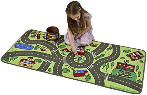 Learning Carpets Playful Road Children's Non Slip Carpet, Multi-Colour