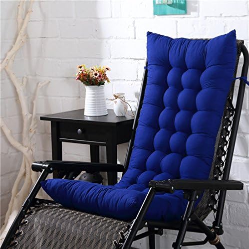 High Back Chair Cushion,Soft Home Garden Office Memory Cotton Pastoral flowers Seat Cushion Buttocks Chair Pad size 125 * 48 * 8cm (Blue,Chair Not Included)