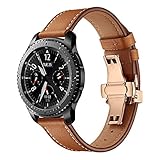 ♣【Perfekt passend und sicher halten】Ersatzarmband für Samsung Gear S3 Classic / Frontier, Gear 2 R380 / Neo R381 / Live R382, Moto 360 2 46mm, Asus ZenWatch 1 WI500Q / 2 Herren 1.63''WI501Q, Pebble Time / Stahl / Classic , LG G Uhr W100 / R W110 / Urbane W150, Huawei Uhr 2 (Classic), und alle 22mm Smart oder traditionelle Uhr. Fit alle Handgelenke kleiner als 8,7 '' (innerhalb von 220 mm), die die Mehrheit der Männer und Frauen abdeckt. Uhr ist nicht im Lieferumfang enthalten.