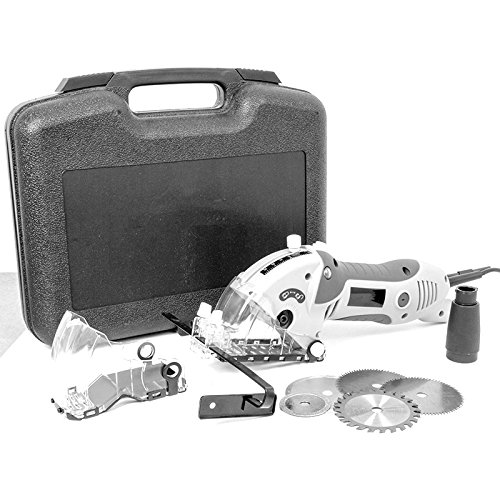 Batavia Mini Handkreissäge Tauchsägen Set – 450W – mit 9 teiligem Zubehör im praktischen Koffer (max. 27mm – 24 TCT Blatt, 2x Diamantblatt, 2x HSS Blatt, Parallelanschlag, Adapter, Koffer) - 4