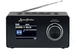 ByronStatics Digital Radios, DAB+ DAB FM Radio with Bluetooth, Dual Alarm, 2.1inch Colour Display, 1.2W Mono Speaker output, 3.5mm Earphone Jack, External AC Adaptor
