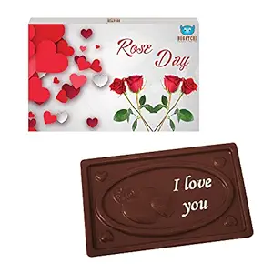Valentine Gift for Boy Friend, BOGATCHI, Perfect Valentines Gift, Dark Chocolates, Love Chocolates, Premium Chocolates, Red Roses 70 g