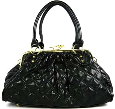 Womens Black Gold Chain Bag Designer Shoulder Handbag: Amazon.co.uk: Shoes & Bags