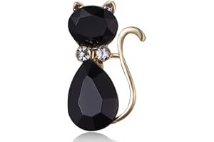 Inateannal Gatto Spilla Spilla Nero Cristallo Gattino Carino Strass Gatto Smalto Pin Matrimonio Sposa Spilla Decorazione Gioielli Per Le Donne Ragazze