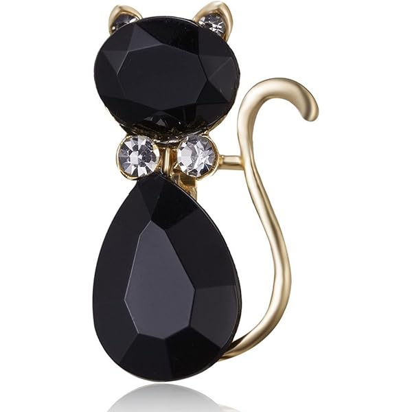 YFN Collier Chat Noir pour Femme Argent Sterling Moonstone Bijoux Irlandais Cadeaux pour Mère Fille Sœur