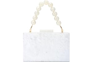 EVEOUT Women Acrylic Evening Clutch Handbag Marbling Bride Purse Shoulder Bag for Party Wedding
