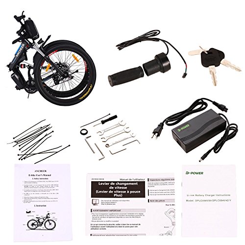 Teamyy Bicicleta Eléctrica Plegable de Montaña con la Batería de Iones de Litio 36V Ruedas de 26 Pulgadas - Teamyy