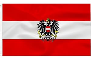 TCTOHZNG Österreichische Flagge mit adler 90 x 150 cm - Österreich Flagge Polyester leuchtenden Farben mit Messing-Ösen Austrian flag