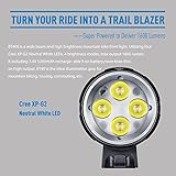 Revtronic LED Fahrradlicht, 1600 Lumen LED Scheinwerfer, Fahrradlampe Fahrradbeleuchtung Frontlichter Mit Wiederaufladbare Akku - 3