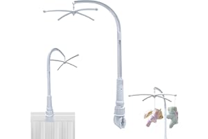 JINMINAMZ Supporto Giostrina Culla, Giostra Culla Neonato, Il Giostrina Lettino Neonato Può Essere Ruotato Liberamente per Appendere Carillon, Campane a Vento, Campanelli da Letto, Rilassanti E Sonnolenti