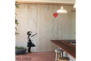 IDEAL STENCILS fille au ballon de Banksy XL taille réelle paroi murale pochoir - GIRL 112CM HIGH