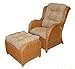 Produktbild Rattan Ohrensessel , Rattansessel , Relexsessel , Hochlehner + Hocker inkl. hochwertigen Polster . Korbfarbe : honig