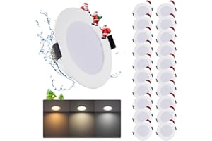 Grebeam – Lote de 20 focos LED empotrables (7 W, foco de baño, IP44, blanco cálido, blanco neutro/blanco frío, 3000 K, 4000 K/6000 K, focos LED de techo para cocina salón, agujeros Ø95-110 mm