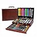 Produktbild NEWELLYY 123-Piece Art Set, Malen & Zeichnen Set, Zeichnen Schablonen 6-12old Kids, Weihnachtsgeschenk für Jungen & Mädchen Holz Schreibwaren Farbe Blei Pinsel