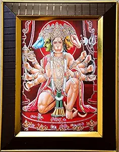 Panchmukhi Hanuman Photo Frames 9X7 Inch (Red Background)