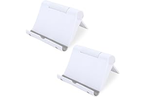 Kodwis Support de téléphone Portable 2 Piéces, Supports de téléphone Pliables et Réglables Supports de téléphone de Bureau Support Telephone Compatible Tablette et Smartphones (Noir et Blanc)
