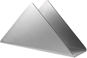 Disnace Servilletero de Mesa de Acero Inoxidable, Dispensador de Pañuelos, Servilletero Triangular Vertical, Servilletero Independiente, Dispensador de Servilletas, Servilletero de Cocina (Plata)