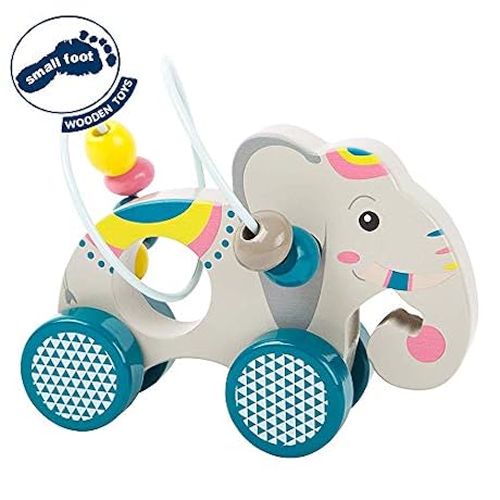 Small foot 11088 lphant pousser Jungle en bois avec circuit de motricit et motif color partir de 12 mois