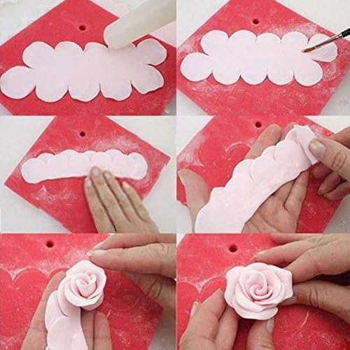 JianFeng 3 Pcs 3D Cookie Fondant Cake Decorating Mold Rose Flower Cutter Mould