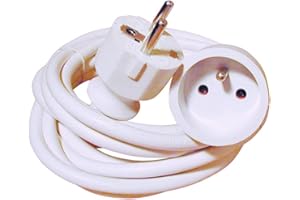 TEC HIT 810430 - Cordon prolongateur - 10 x 1,5 mm2 x 10 m - 16 A - Blanc