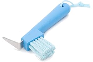 Animalon Kinder Hufkratzer mit Bürste | rostfreier Picker | ergonomischer und Rutschfester Hufkratzer Kids | Blauer Hufkratzer Pferd | 2 in 1 Pferde Hufauskratzer für Kinder | Kids Hufkratzer in blau