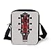 Produktbild Guitar,Hand Drawn Genres Blues Pop Hard Rock Reggae Country Music Illustration,Vermilion Black White Print Kids Crossbody Messenger Bag Purse