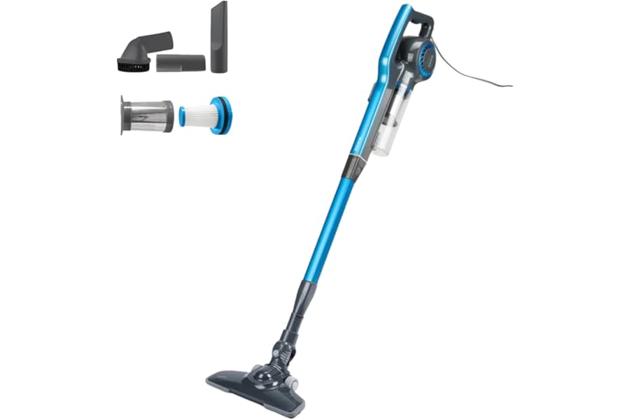 BLACK+DECKER BXVMS600E - Electric Broom with Wire 2 in 1 | 600W | 6 m Cable | Powerful and Lightweight | Cyclonic System | HEPA Filter