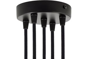 creative cables Kit Rosace métallique cylindrique à 5 Trous - Conique, Noir