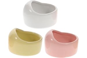 balacoo 3 Stück Hamster Keramik Futterschalen, Futternapf Meerschweinchen Hamster Futternapf Kleintiere Keramik Futterschale für Hamster Chinchilla, Zufällige Farbe