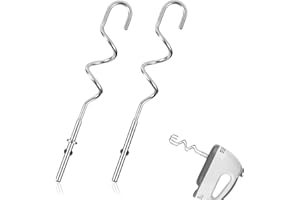 TINOALY 2 Stück Knethaken für Handmixer, Edelstahl-Knethaken Brothaken Mixer Handmixer Aufsätze Kompatibel mit KHM 5KSM KSM KSMO KSMH