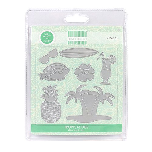 First Edition FEDIE155 Dies Tropical Crafting, Create Perfect, Use with Most Die Machines, (Steel, Magnetic Storage, Cuts Paper, Cardstock & 2mm Foam)
