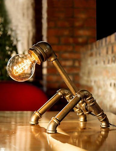 ShangYi Punk Bar Pipe Desk Lamp American Vintage Office Lamp Art Cafe Pipe Light E27 Desk Light Reading Lighting-FJ-DT2X1-003A0 , 220-240v