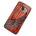 Produktbild Echt Holz Schutzhülle für Samsung Galaxy S7 Edge, Skitic Hölzerne PC Hardcase mit Gravur Muster Design Kreativ Etui Handyhülle für Samsung Galaxy S7 Edge Handyschale (Engel Flügel)
