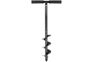 VIDETOL Fence Post Auger, 10X60cm Manual Auger Post Hole Digger with Non-Slip Handle, Adjustable Post Hole Auger for Gardening Planting, Bulb Planting, Umbrella Hole, Post Hole and Mixing Fertilizer