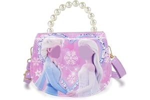 Babioms Kinderhandtasche, Elsa Tasche, Elsa Schulter-Tasche, Eiskönigin Umhängetasche Kinder, Eiskönigin Geschenke, für Mädchen zum Ausgehen oder Reisen, Lila（17,5 * 14 * 8cm）