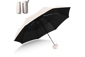 LIULIUDA Mini Folding Travel Umbrella, Compact Umbrella with Storage Box Handle Pocket Umbrella Waterproof Umbrella Handbag Umbrella Portable Rain and Sun Umbrella for Men and Women