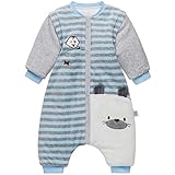 Enfant Sac de Couchage d'hiver Gigoteuse en Coton Pyjama à Manches Amovible 3.5 Tog Couvertures avec Pieds 2-3 Ans