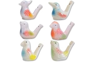 ORICOOL 6 Stück Vogelpfeife - Handgemachte Keramik,Wasser Füllbar Keramische Pfeife mit Klang Von Klarem Vogelgezwitscher Geeignet für Heimdekorationsornamente, Spiele im Freien，Ostergeschenk