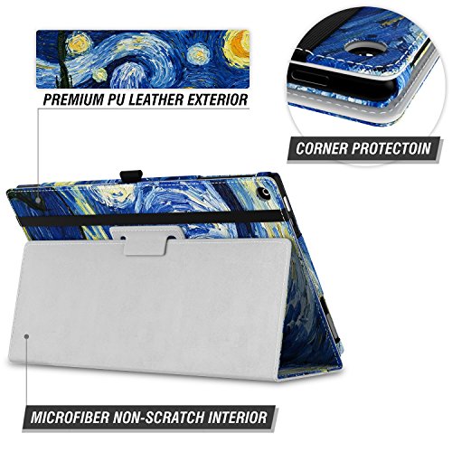 MoKo Fire HD 8 2015 Hülle – Kunstleder Ständer Schutzhülle Smart Cover mit Auto Schlaf / Wach Funktion und Stift-Schleife für Amazon Fire HD 8.0 Zoll (5. Generation – 2015 Modell), Sterne Nacht (Nicht für Fire HD 8 2016) - 8