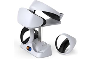 LILITOK VR2 Dual Controller Charging Station Compatible for PS5 VR2, Glasses Storage Stand for PS VR2 Handle Charging Station, VR2 Tpye C Charger Accessories
